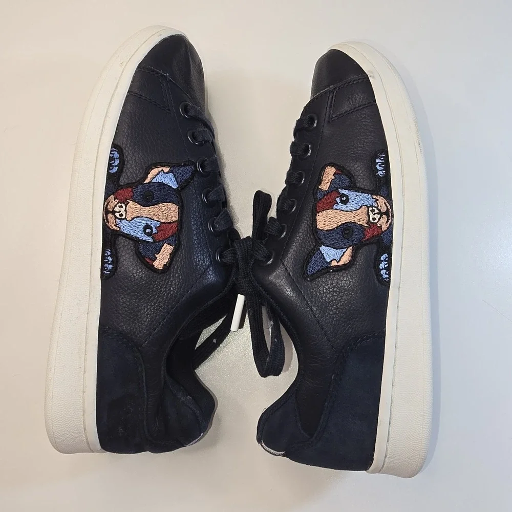 ED Ellen Degeneres Chapatcha Sneakers Lace Up Dog Shoes Dark Blue Wms 6.5US 37EU